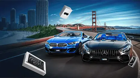 1win Lucky Drive. Разыгрываются 2 кабриолета и призы от Apple